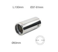 Simoni Racing Cola de Tubo de Escape Deportiva Redonda Acero Inoxidable - Ø63xL130mm - Montaje 37-61mm