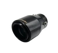 Simoni Racing Cola de Tubo de Escape Deportiva Redonda/Inclinada Acero Inoxidable Negro - Ø90xL150mm - Montaje 39->64mm