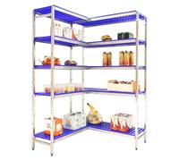 Simoninox Estantería esquinera Corner (Al x An x Pr: 200 x 176 x 50 cm, Capacidad de carga por balda: 180 kg, Número de baldas: 5 ud., Inserción,...