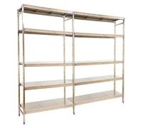 Simoninox Estantería metálica Inicial (Al x An x Pr: 160 x 329 x 40 cm, Capacidad de carga por balda: 200 kg, Número de baldas: 5 ud., Inserción,...
