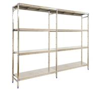 Simoninox Estantería metálica Inicial (Al x An x Pr: 160 x 329 x 50 cm, Capacidad de carga por balda: 200 kg, Número de baldas: 4 ud., Inserción,...