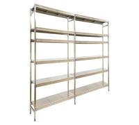 Simoninox Estantería metálica Inicial (Al x An x Pr: 200 x 249 x 50 cm, Capacidad de carga por balda: 200 kg, Número de baldas: 6 ud., Inserción,...