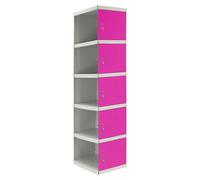 Simonlocker Taquilla Doors Adicional Desmontada (Ancho: 40 cm, Número de puertas: 5 ud., Gris/Rosa)