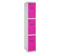 Simonlocker Taquilla Doors Inicial Desmontada (L x An x Al: 50 x 30 x 180 cm, Número de puertas: 3 ud., Gris/Rosa)