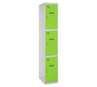 Simonlocker Taquilla Doors Inicial Desmontada (L x An x Al: 50 x 30 x 180 cm, Número de puertas: 3 ud., Gris/Verde)
