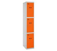 Simonlocker Taquilla Doors Inicial Desmontada (L x An x Al: 50 x 40 x 180 cm, Número de puertas: 3 ud., Gris/Naranja)