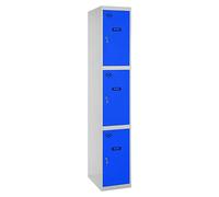 Simonlocker Taquilla Doors Inicial Desmontada (L x An x Al: 50 x 40 x 180 cm, Número de puertas: 3 ud., Gris/Azul)