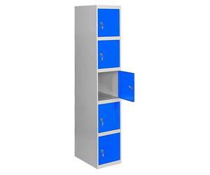Simonlocker Taquilla Doors Inicial Desmontada (L x An x Al: 50 x 40 x 180 cm, Número de puertas: 5 ud., Gris/Azul)