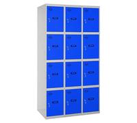 Simonlocker Taquilla locker Prof. Doors (L x An x Al: 50 x 120 x 180 cm, Gris/Azul, Número de puertas: 12 ud.)