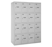 Simonlocker Taquilla locker Prof. Doors (L x An x Al: 50 x 120 x 180 cm, Gris/Gris, Número de puertas: 16 ud.)
