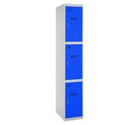 Simonlocker Taquilla locker Prof. Doors (L x An x Al: 50 x 30 x 180 cm, Gris/Azul, Número de puertas: 3 ud.)