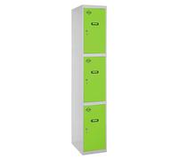 Simonlocker Taquilla locker Prof. Doors (L x An x Al: 50 x 30 x 180 cm, Gris/Verde, Número de puertas: 3 ud.)