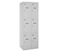 Simonlocker Taquilla locker Prof. Doors (L x An x Al: 50 x 80 x 180 cm, Gris/Gris, Número de puertas: 6 ud.)
