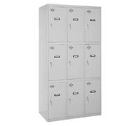 Simonlocker Taquilla locker Prof. Doors (L x An x Al: 50 x 90 x 180 cm, Gris/Gris, Número de puertas: 9 ud.)