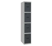 Simonlocker Taquilla locker Prof. Inicial (L x An x Pr: 50 x 30 x 50 cm, Gris/Antracita, Número de puertas: 4 ud.)