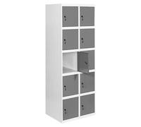 Simonlocker Taquilla locker Prof. Inicial (L x An x Pr: 50 x 60 x 50 cm, Blanco/Antracita, Número de puertas: 10 ud.)