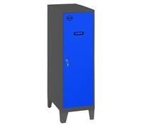 Simonlocker Taquilla Mini con patas Desmontada (L x An x Al: 50 x 30 x 101,5 cm, Número de baldas: 1 ud., Antracita/Azul)