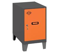 Simonlocker Taquilla Mini con patas Desmontada (L x An x Al: 50 x 30 x 57,5 cm, Número de puertas: 1 ud., Antracita/Naranja)