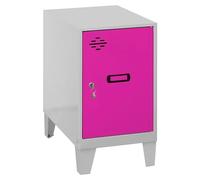 Simonlocker Taquilla Mini con patas Desmontada (L x An x Al: 50 x 30 x 57,5 cm, Número de puertas: 1 ud., Gris/Rosa)