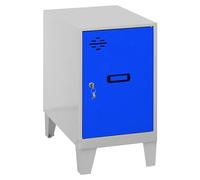 Simonlocker Taquilla Mini con patas Desmontada (L x An x Al: 50 x 30 x 57,5 cm, Número de puertas: 1 ud., Gris/Azul)