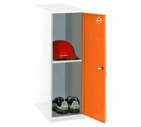 Simonlocker Taquilla Mini Desmontada (L x An x Al: 50 x 30 x 91,5 cm, Blanco/Naranja, Número de baldas: 1 ud.)