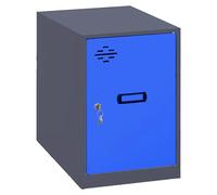 Simonlocker Taquilla Mini (L x An x Al: 50 x 30 x 47,5 cm, Número de puertas: 1 ud., Antracita/Azul)