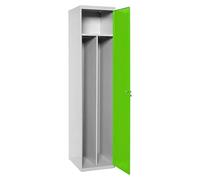 Simonlocker Taquilla Prof. Single-Divider Inicial Desmontada (L x An x Al: 50 x 40 x 180 cm, Número de puertas: 1 ud., Gris/Verde)