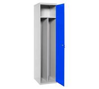 Simonlocker Taquilla Prof. Single-Divider Inicial Desmontada (L x An x Al: 50 x 40 x 180 cm, Número de puertas: 1 ud., Gris/Azul)