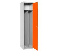 Simonlocker Taquilla Prof. Single-Divider Inicial Desmontada (L x An x Al: 50 x 50 x 180 cm, Número de puertas: 1 ud., Gris/Naranja)