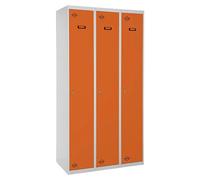 Simonlocker Taquilla Prof. Single-Divider (L x An x Al: 50 x 120 x 180 cm, Número de puertas: 3 ud., Gris/Naranja)