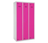Simonlocker Taquilla Prof. Single (L x An x Al: 50 x 120 x 180 cm, Número de puertas: 3 ud., Gris/Rosa)