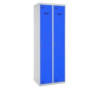 Simonlocker Taquilla Prof. Single (L x An x Al: 50 x 60 x 180 cm, Número de puertas: 2 ud., Gris/Azul)