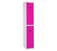 Simonlocker Taquilla Prof. Tandem (L x An x Al: 50 x 40 x 180 cm, Gris/Rosa, Número de puertas: 2 ud.)