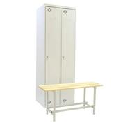 Simonlocker Taquilla Single + banco vestuario (L x An x Al: 72 x 100 x 180 cm, Número de puertas: 2 ud.)