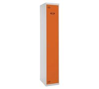 Simonlocker Taquilla Single Inicial Desmontada (L x An x Al: 50 x 30 x 180 cm, Número de puertas: 1 ud., Gris/Naranja)
