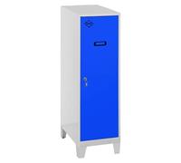 Simonlocker Taquilla Single Mini con patas Desmontada (L x An x Al: 50 x 30 x 101,5 cm, Número de puertas: 1 ud., Gris/Azul)