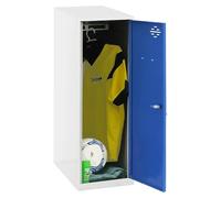 Simonlocker Taquilla Single Mini Desmontada (L x An x Al: 50 x 30 x 91,5 cm, Número de puertas: 1 ud., Blanco/Azul)