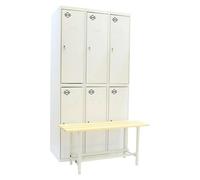 Simonlocker Taquilla Tandem + banco de vestuario (L x An x Al: 72 x 100 x 180 cm, Número de puertas: 6 ud.)
