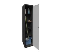 SimonRack Armario Escobero Multiusos, 1800x400x400 mm, 1 Puerta, Antracita/Gris