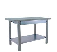 SimonRack Banco de Trabajo Taller, Capacidad Carga 700 kg, 830x1500x730 mm, Mesa de Trabajo, 1 Cajón, Gris - BT6 PRO