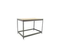 SimonRack Banco de Trabajo Taller, Mesa de Trabajo Taller, Carga Máxima 400 kg, 900x1200x450 mm, Bricolaje, Gris/Madera - BT-Basic