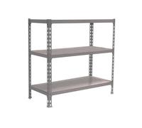 Simonrack Estantería Almacenamiento y 3 Niveles, 200 kg, Capacidad de Carga y Punto de flexión, 900 x 1100 x 300 mm, Estante de Carga Pesada, Estante de Garaje, Gris - Simonclick