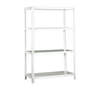 SimonRack Estanteria Metalica 4 Baldas Ajustables, 75 kg de Punto Flexión, 1500x1000x300 mm, Con Tornillos, Estantería Almacenaje, Blanco - Advantage