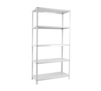 SimonRack Estanteria Metalica 5 Baldas Ajustables, 100 kg de Punto Flexión, 2000x1000x400 mm, Con Tornillos, Estantería Almacenaje, Blanco - Comfort