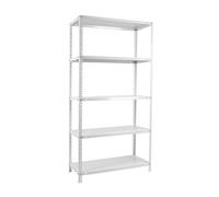 SimonRack Estanteria Metalica 5 Baldas Ajustables, 90 kg de Punto Flexión, 2000x1100x500 mm, Con Tornillos, Estantería Almacenaje, Blanco - Comfort