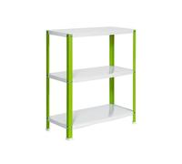 SimonRack Estantería Metálica Almacenaje, 3 Baldas, Alta Capacidad Carga 100 kg, 900x800x400 mm, Estantería Salón Baño Cocina, Verde/Blanco - SimonHome Classic