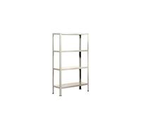 SimonRack Estantería Metálica Almacenaje, 4 Baldas, Alta Capacidad Carga 100 kg, 1600x1000x300 mm, Estantería Salón Baño Cocina, Blanco - SimonHome Classic