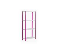 SimonRack Estantería Metálica Almacenaje, 4 Baldas, Alta Capacidad Carga 100 kg, 1600x1000x300 mm, Estantería Salón Baño Cocina, Rosa/Blanco - SimonHome Classic