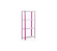 SimonRack Estantería Metálica Almacenaje, 4 Baldas, Alta Capacidad Carga 100 kg, 1600x800x300 mm, Estantería Salón Baño Cocina, Rosa/Blanco - SimonHome Classic
