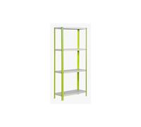 SimonRack Estantería Metálica Almacenaje, 4 Baldas, Alta Capacidad Carga 100 kg, 1600x800x300 mm, Estantería Salón Baño Cocina, Verde/Blanco - SimonHome Classic